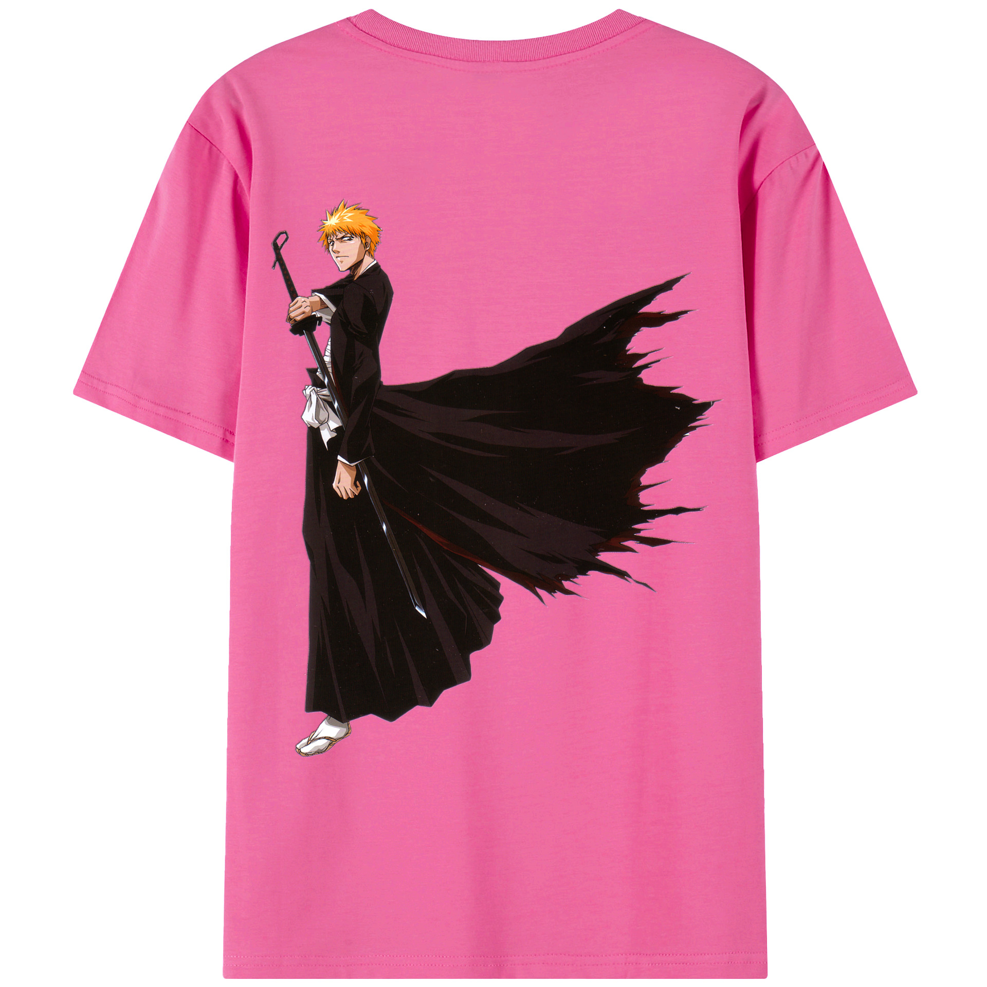 （画像用） ブリーチ 黒崎一護（くろさき いちご）BLEACH Kurosaki Ichigo レディース半袖Tシャツ(バックプリント)